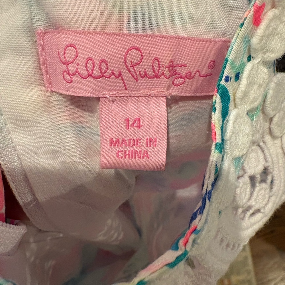 Lilly Pulitzer Pink Floral Trim Halter Dress - Picture 2 of 3